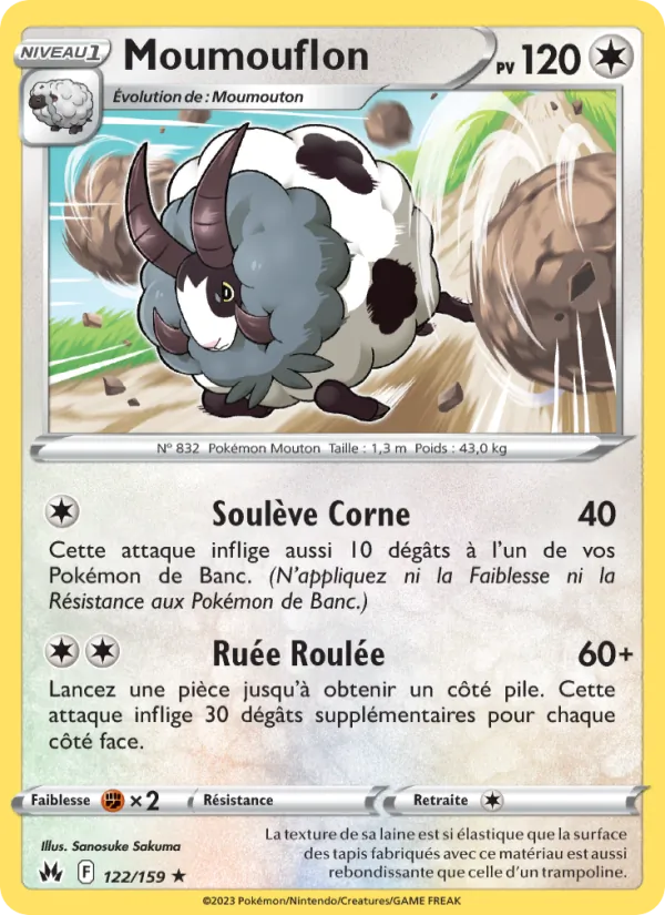 Moumouflon 122/159 — EB12.5 – Zénith Suprême — Carte Pokémon française