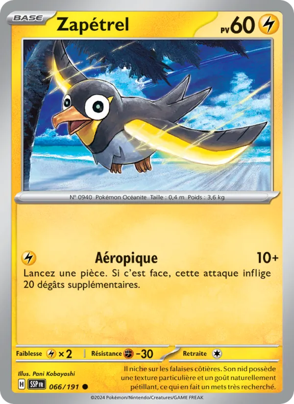 Zapétrel 66/191 — EV08 – Étincelles Déferlantes — Carte Pokémon française