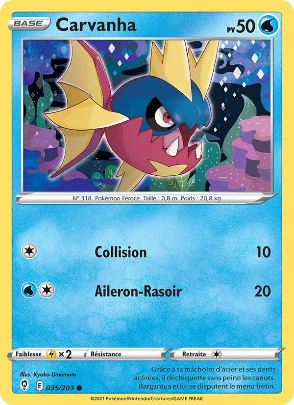 Carvanha 35/203 — EB07 - Evolution Céleste — Carte Pokémon française