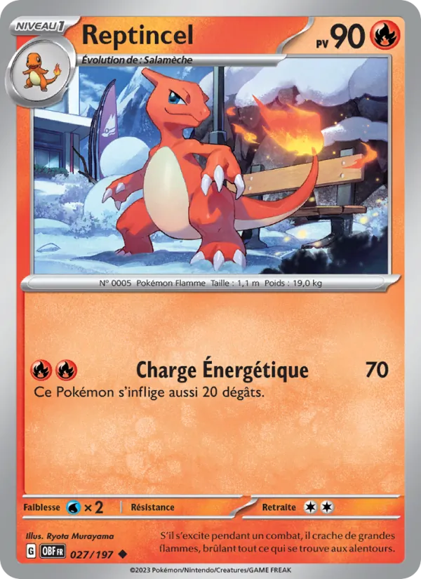 Reptincel 27/197 — EV03 – Flammes Obsidiennes