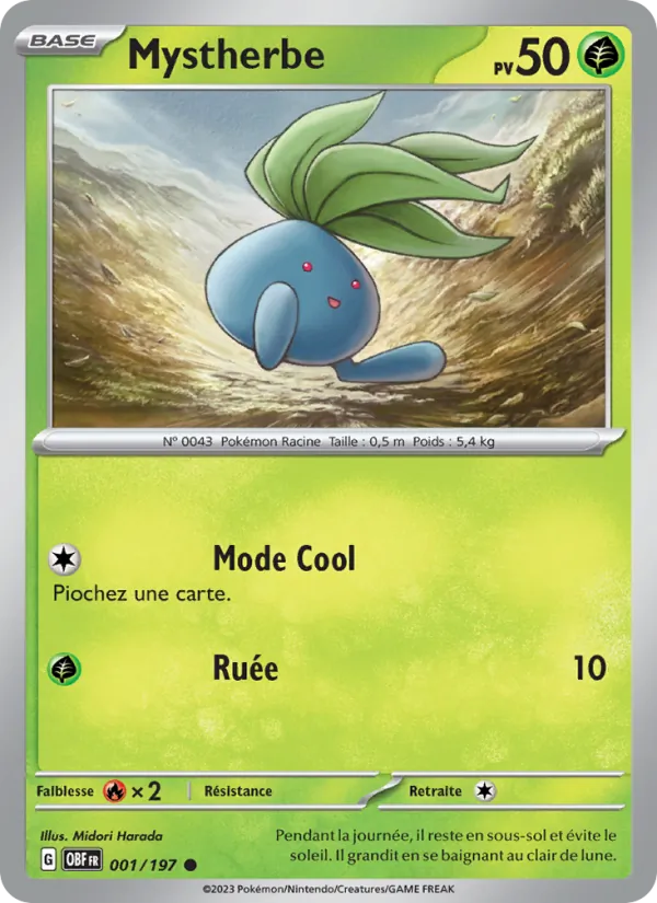 Mystherbe 1/197 — EV03 – Flammes Obsidiennes — Carte Pokémon française