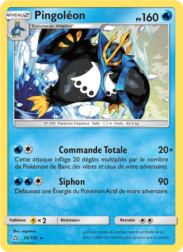 Pingoléon 34/156 — SL5 – Ultra-Prisme — Carte Pokémon française