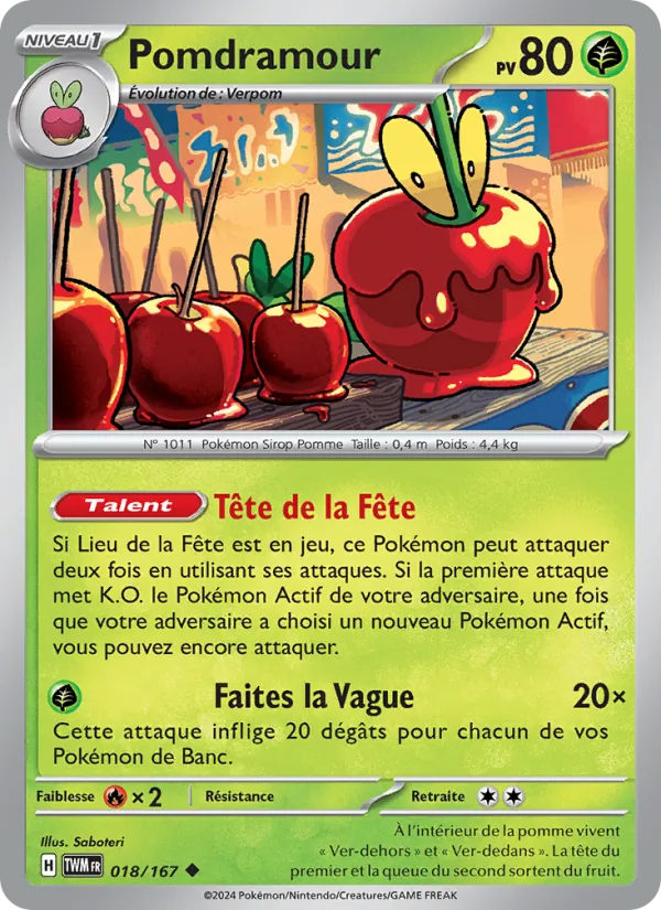 Pomdramour 18/167 — EV06 – Mascarade Crépusculaire — Carte Pokémon française