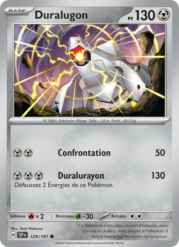 Duralugon 129/191 — EV08 – Étincelles Déferlantes — Carte Pokémon française