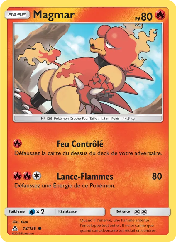 Magmar 18/156 — SL5 – Ultra-Prisme — Carte Pokémon française