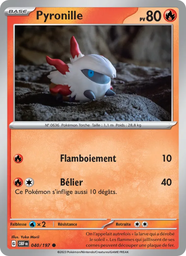 Pyronille 40/197 — EV03 – Flammes Obsidiennes — Carte Pokémon française