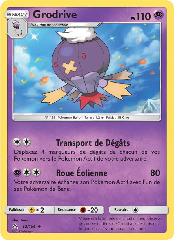 Grodrive 52/156 — SL5 – Ultra-Prisme — Carte Pokémon française