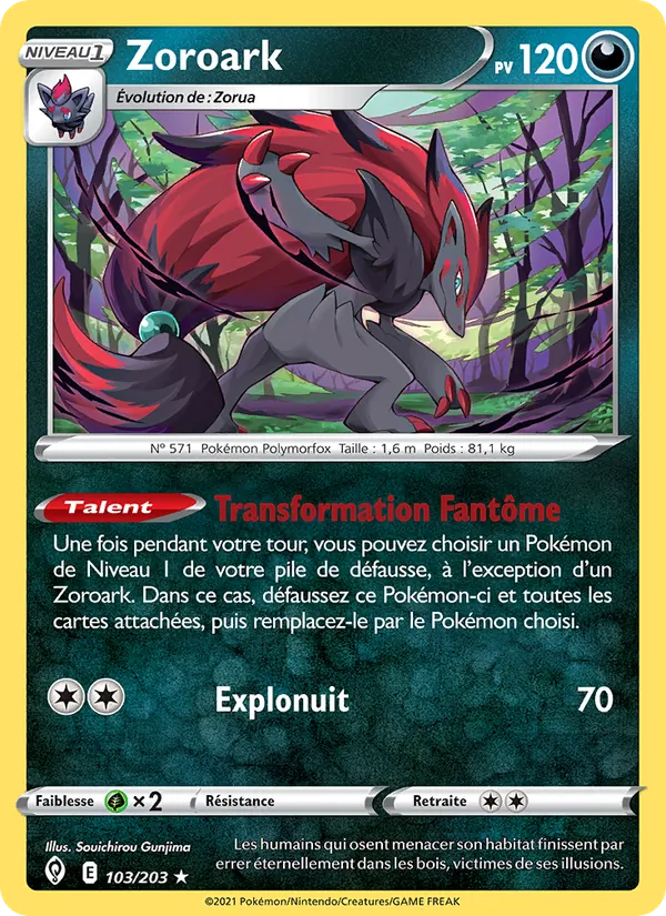 Zoroark 103/203 — EB07 - Evolution Céleste — Carte Pokémon française