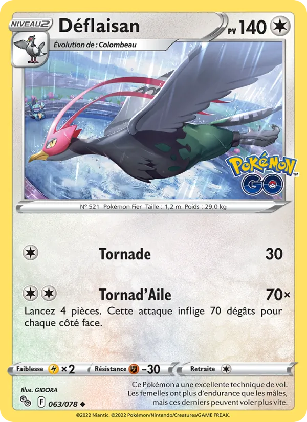 Déflaisan 63/78 — EB10.5 Pokemon GO — Carte Pokémon française