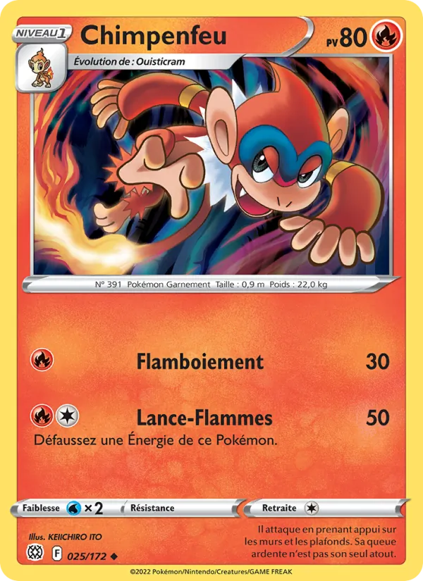 Chimpenfeu 25/172 — EB09 - Stars Etincelantes — Carte Pokémon française