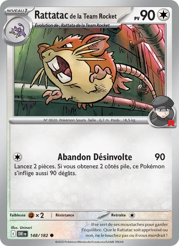 Rattatac de la Team Rocket 148/182 — EV10 – Rivalités Destinées — Carte Pokémon française
