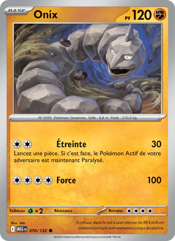 Onix 70/132 — ME01 — Méga-Évolution — Carte Pokémon française