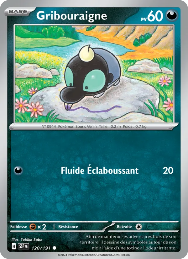 Gribouraigne 120/191 — EV08 – Étincelles Déferlantes — Carte Pokémon française