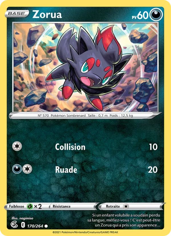 Zorua 170/264 — EB08 - Poing de Fusion — Carte Pokémon française