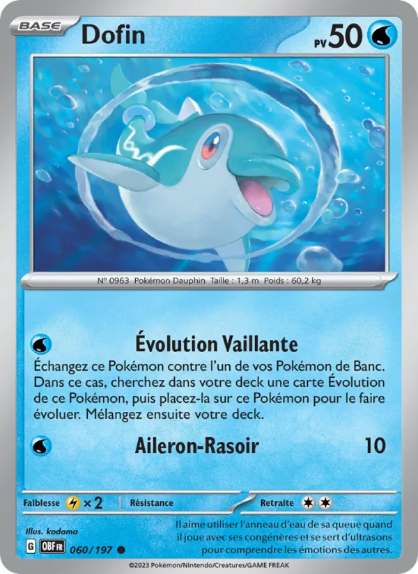 Dofin 60/197 — EV03 – Flammes Obsidiennes — Carte Pokémon française