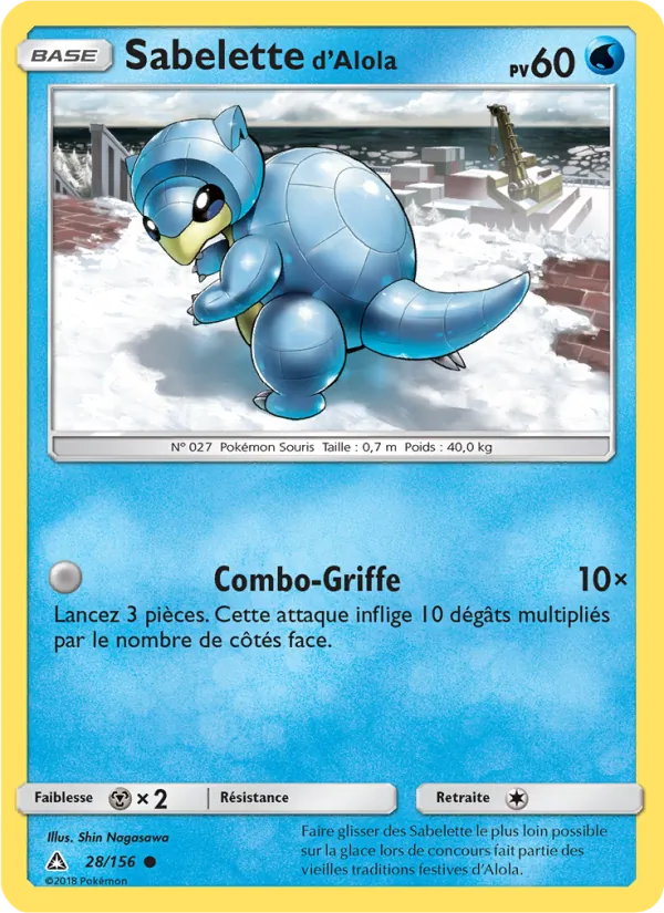 Sabelette d’Alola 28/156 — SL5 – Ultra-Prisme — Carte Pokémon française