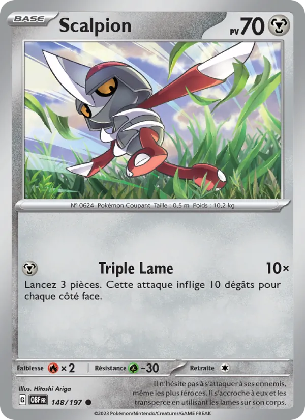 Scalpion 148/197 — EV03 – Flammes Obsidiennes — Carte Pokémon française