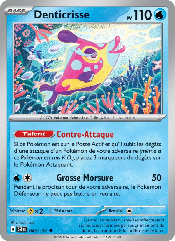 Denticrisse 49/191 — EV08 – Étincelles Déferlantes — Carte Pokémon française
