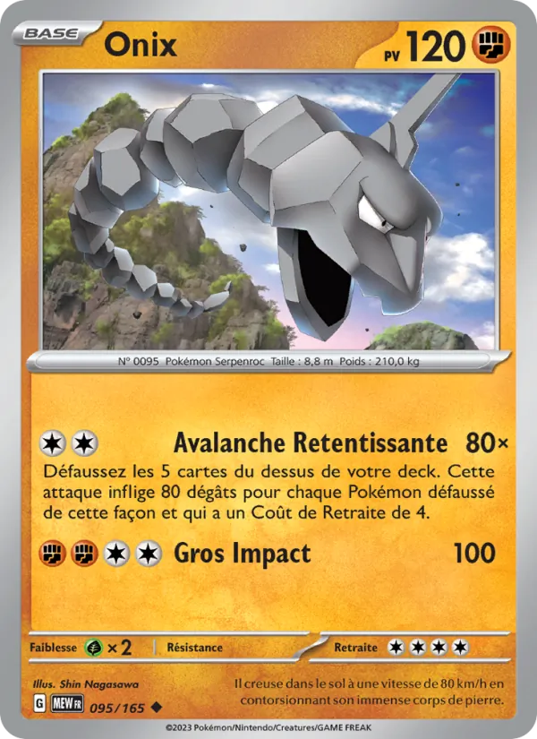 Onix 95/165 — EV03.5 — 151 — Carte Pokémon française