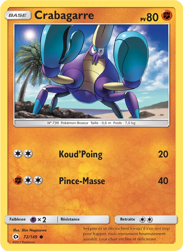 Crabagarre 72/149 — SL1 – Soleil et Lune — Carte Pokémon française