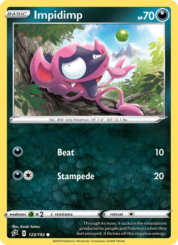 Grimalin 123/192 — SWSH2 – Rebel Clash — Carte Pokémon anglaise