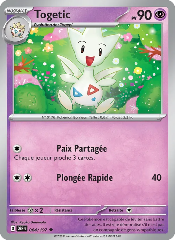 Togetic 84/197 — EV03 – Flammes Obsidiennes — Carte Pokémon française
