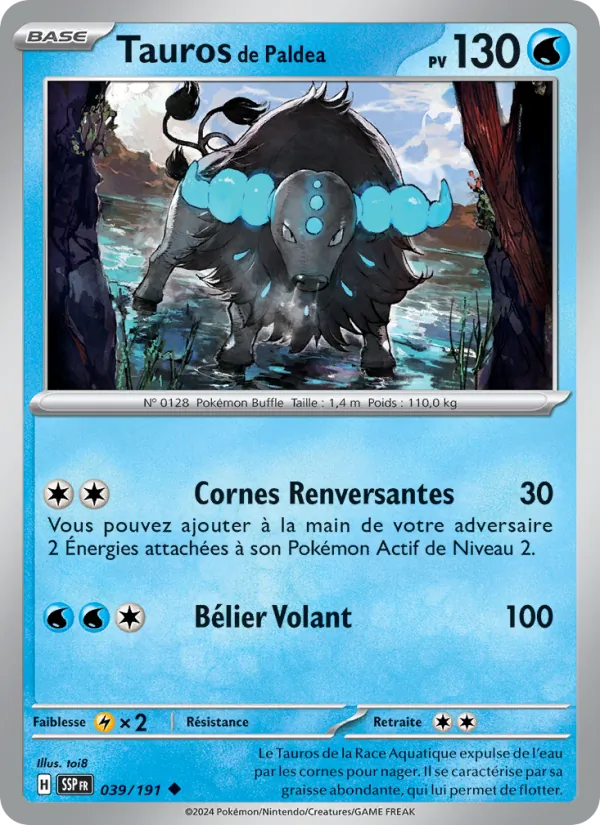 Tauros de Paldea 39/191 — EV08 – Étincelles Déferlantes