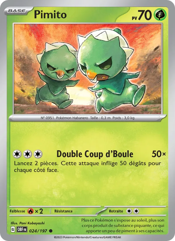 Pimito 24/197 — EV03 – Flammes Obsidiennes — Carte Pokémon française