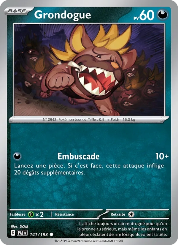 Grondogue 141/193 — EV02 – Évolutions à Paldea — Carte Pokémon française