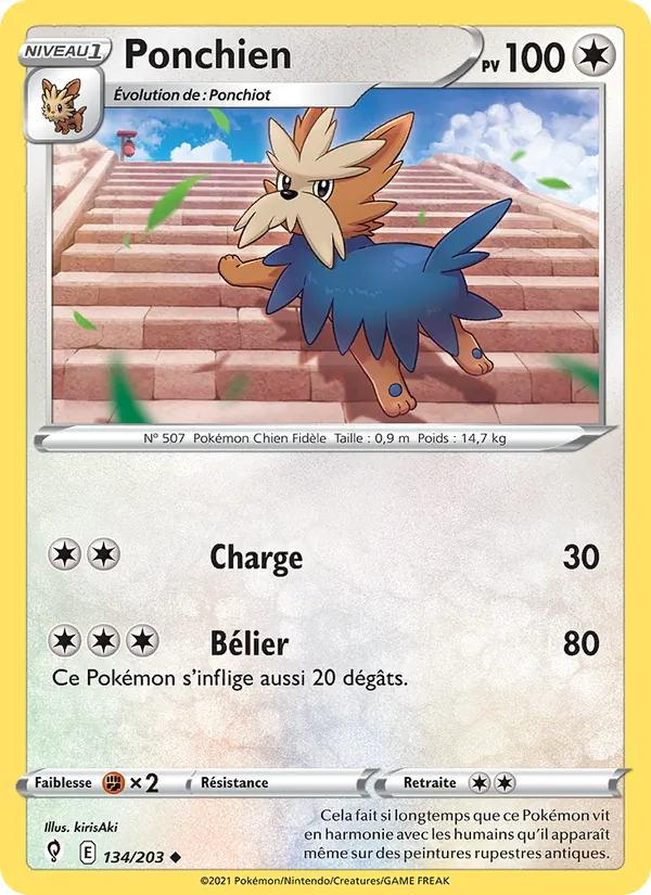 Ponchien 134/203 — EB07 - Evolution Céleste — Carte Pokémon française