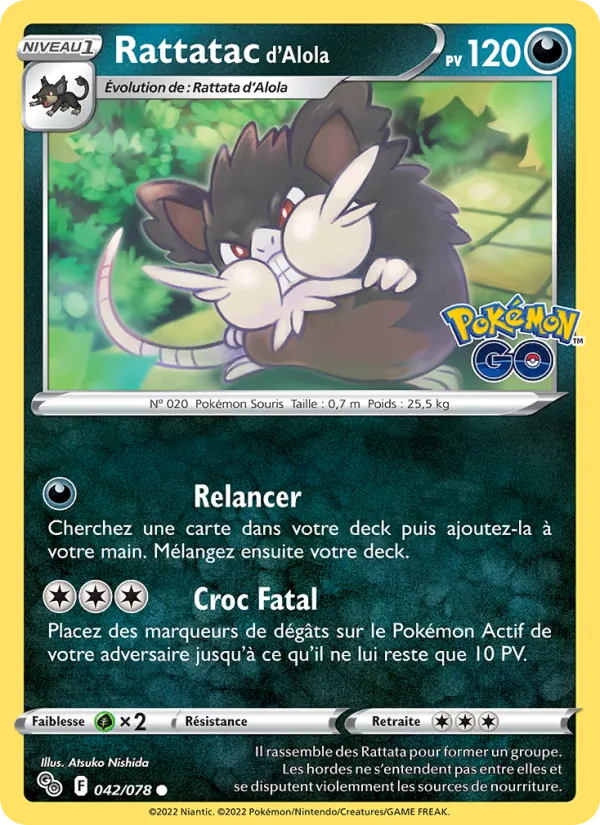 Rattatac d'Alola 42/78 — EB10.5 Pokemon GO