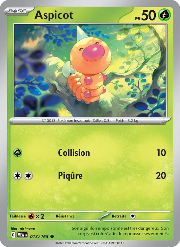Aspicot 13/165 — EV03.5 — 151 — Carte Pokémon française