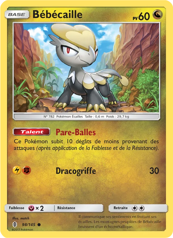 Bébécaille 98/145 — SL2 – Gardiens Ascendants — Carte Pokémon française