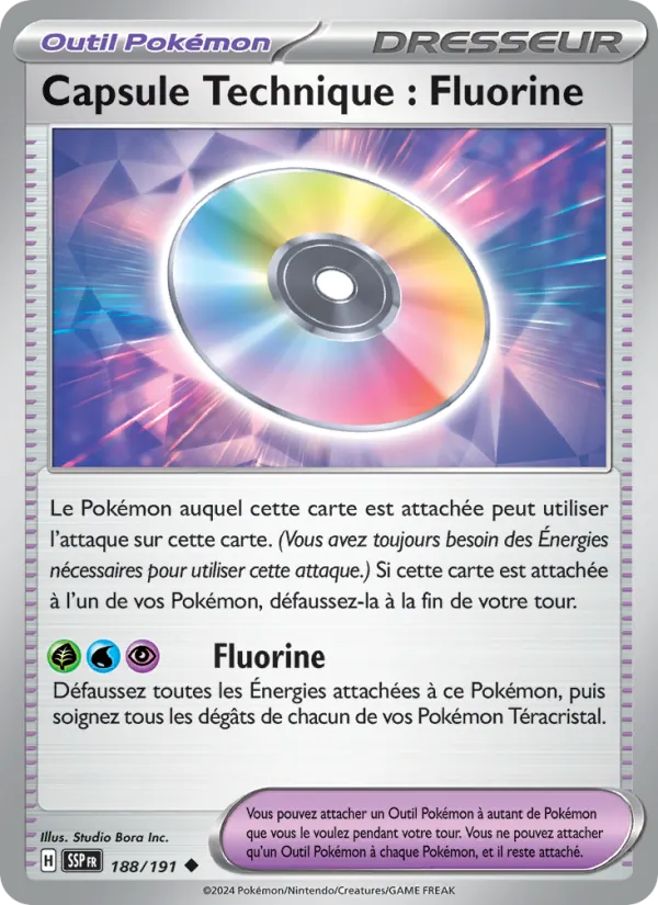 Capsule Technique : Fluorine 188/191 — EV08 – Étincelles Déferlantes — Carte Pokémon française
