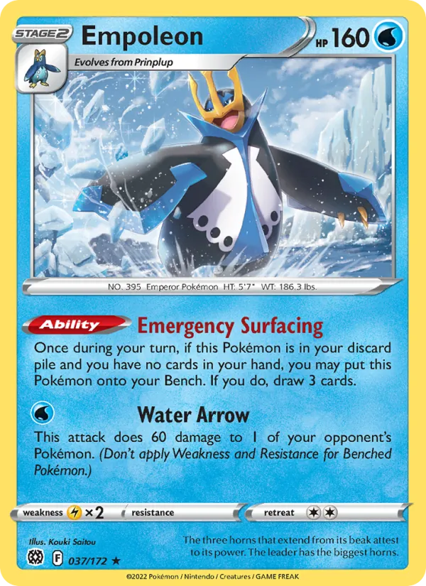Pingoléon 37/172 — SWSH9 – Brilliant Stars — Carte Pokémon anglaise