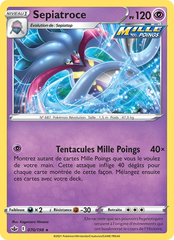 Sepiatroce 70/198 — EB06 – Règne de Glace — Carte Pokémon française