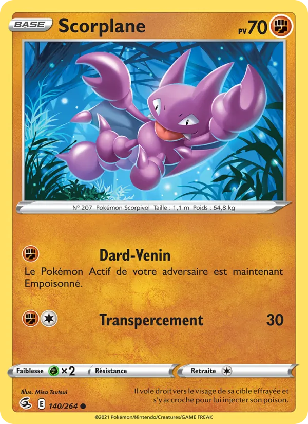 Scorplane 140/264 — EB08 - Poing de Fusion — Carte Pokémon française