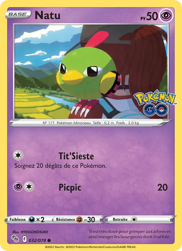 Natu 32/78 — EB10.5 Pokemon GO — Carte Pokémon française