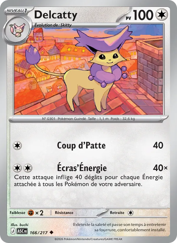 Delcatty 166/217 — ME02.5 – Héros Transcendants — Carte Pokémon française