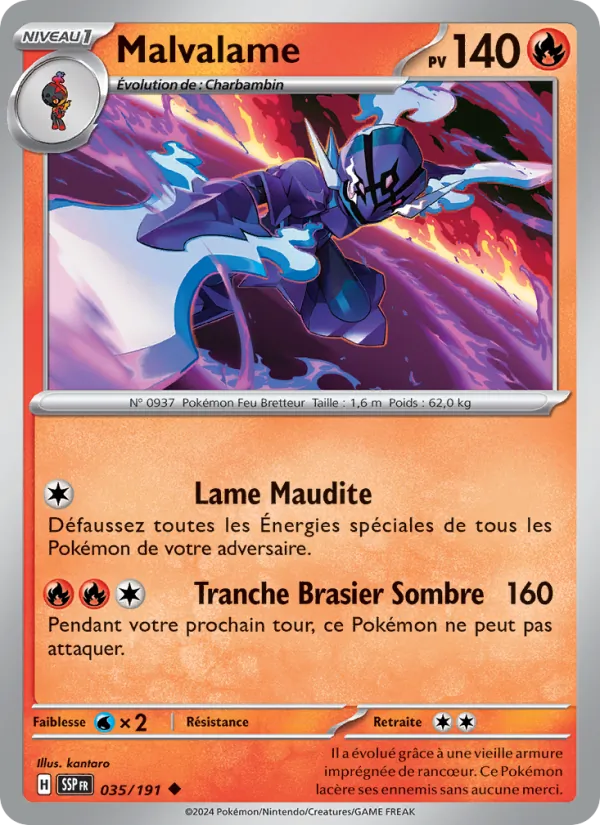 Malvalame 35/191 — EV08 – Étincelles Déferlantes — Carte Pokémon française