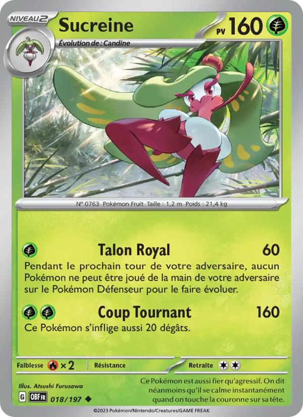 Sucreine 18/197 — EV03 – Flammes Obsidiennes — Carte Pokémon française