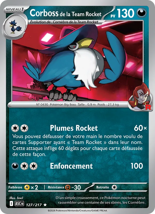 Corboss de la Team Rocket 127/217 — ME02.5 – Héros Transcendants