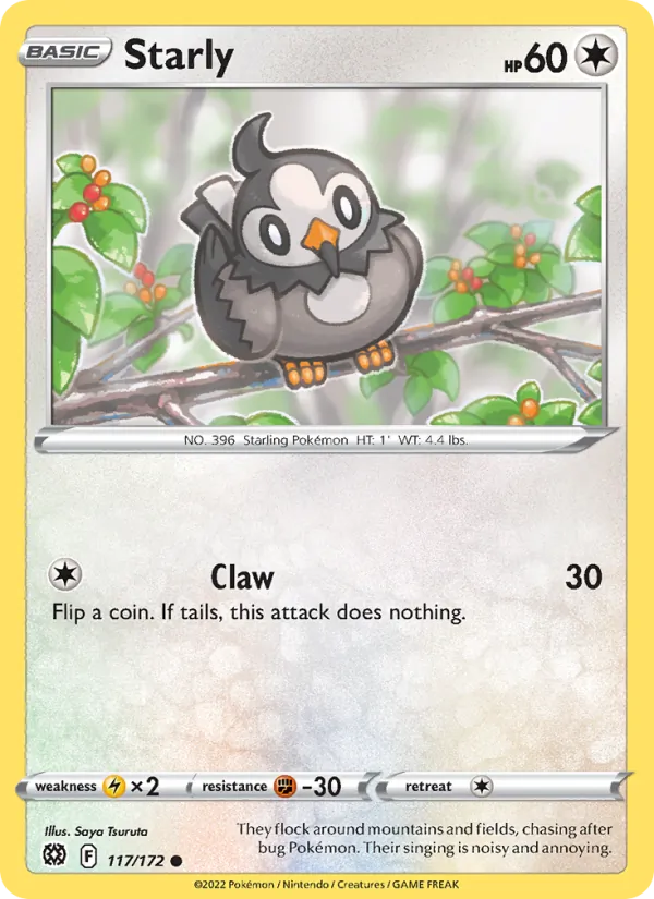 Étourmi 117/172 — SWSH9 – Brilliant Stars — Carte Pokémon anglaise