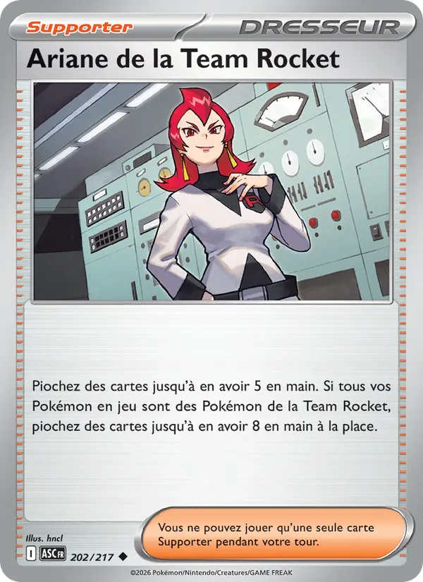 Ariane de la Team Rocket 202/217 — ME02.5 – Héros Transcendants — Carte Pokémon française