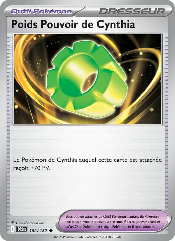 Poids Pouvoir de Cynthia 162/182 — EV10 – Rivalités Destinées — Carte Pokémon française
