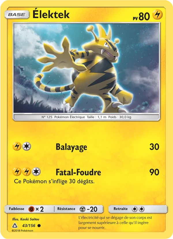 Élektek 43/156 — SL5 – Ultra-Prisme — Carte Pokémon française