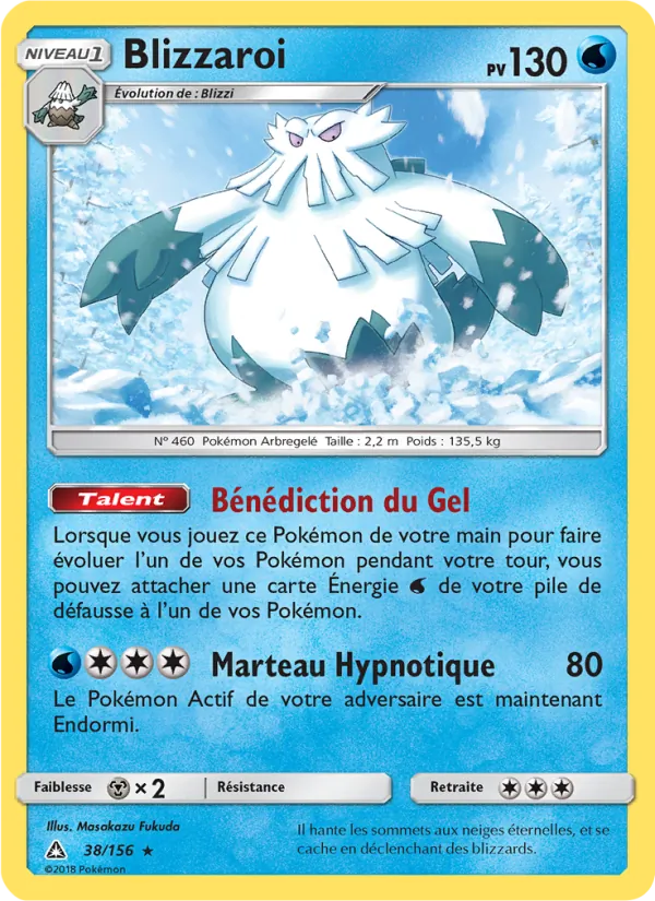 Blizzaroi 38/156 — SL5 – Ultra-Prisme — Carte Pokémon française