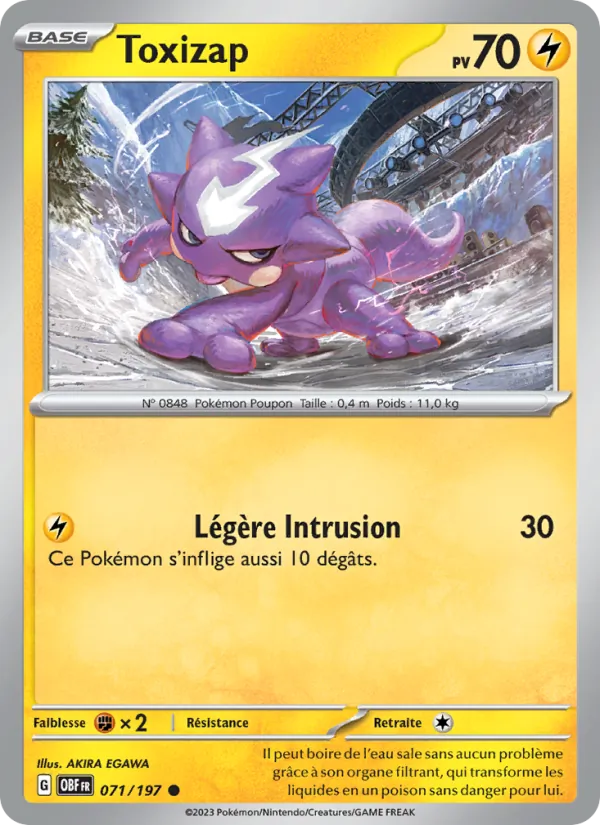 Toxizap 71/197 — EV03 – Flammes Obsidiennes — Carte Pokémon française