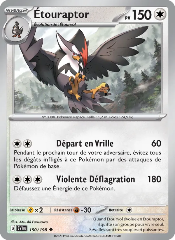 Étouraptor 150/198 — EV01 – Écarlate et Violet — Carte Pokémon française
