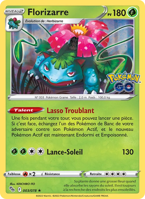 Florizarre 3/78 — EB10.5 Pokemon GO